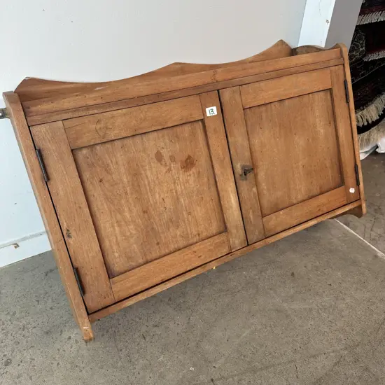 lockable wooden wall cabinet