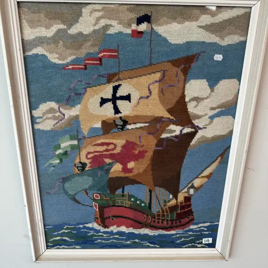 vintage ship tapestry