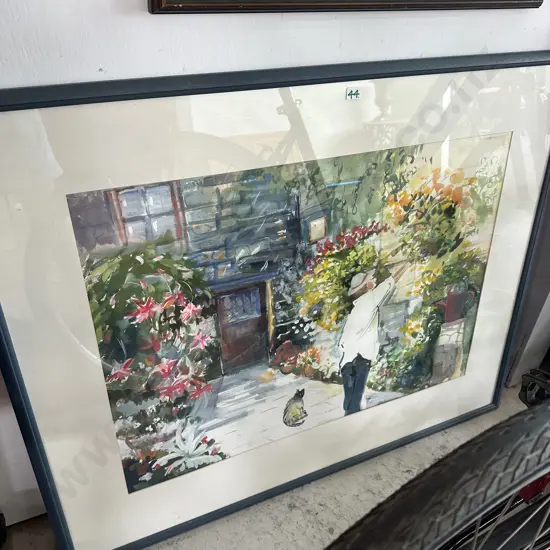 Heather Francis water colour painting 730 x 530 "The walled garden"
