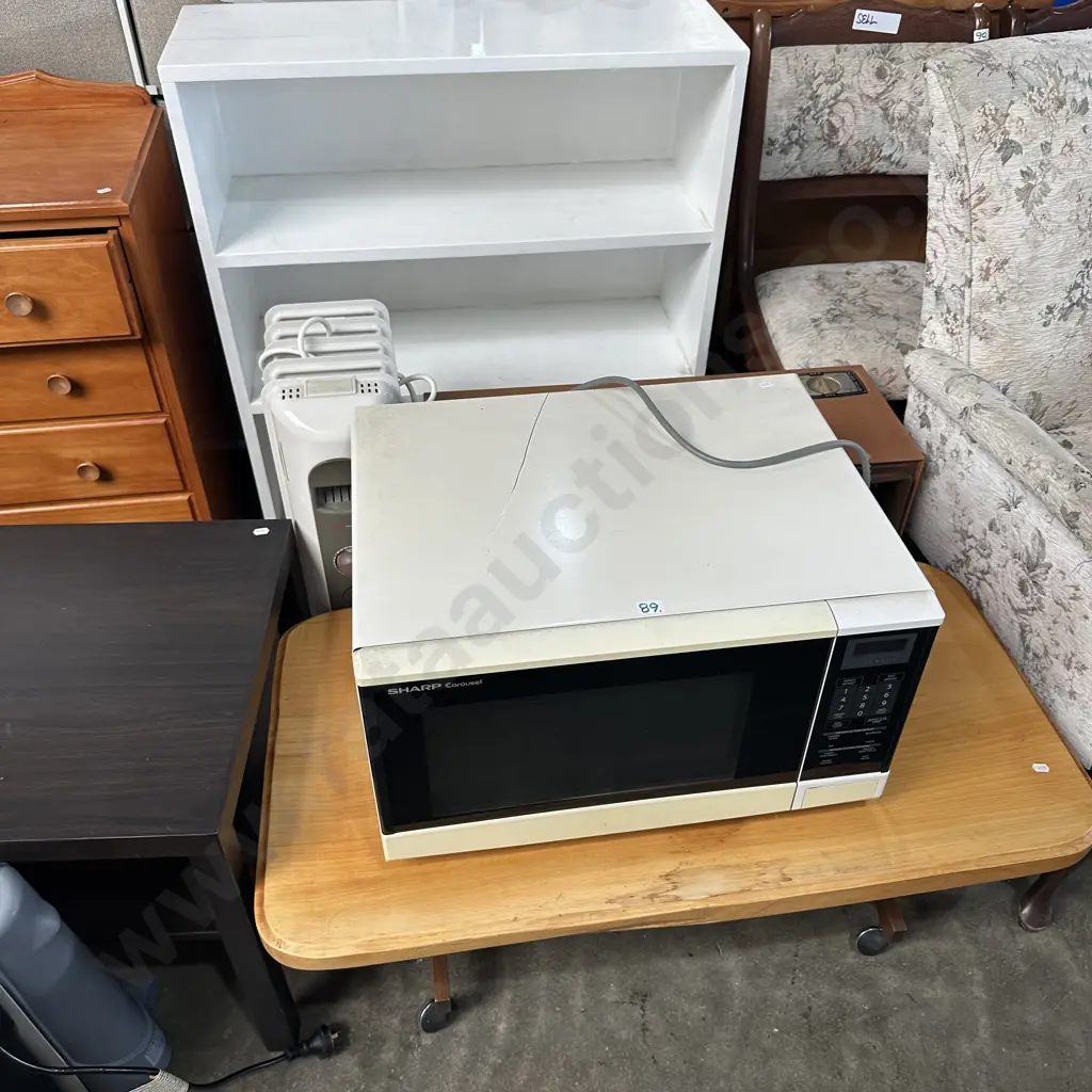 bookcase, coffee table, heaters and microwave Image 1++