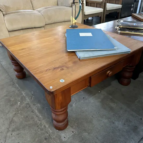 solid Rimu square coffee table