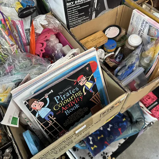 Two boxes craft items.
