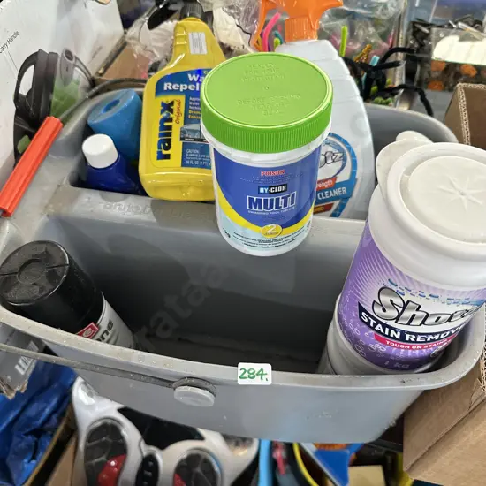 Carry caddy and cleaning products.