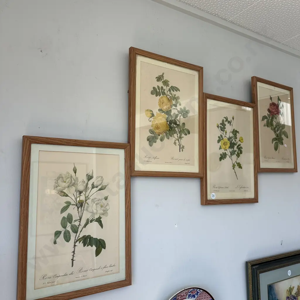 set 4 vintage framed roses Image 1++