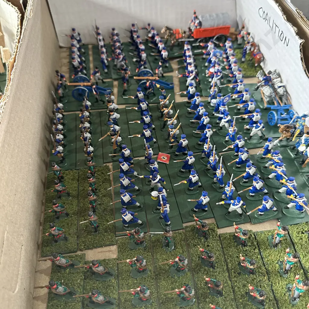 collection hand painted plastic army figures plus books on the Napoleonic Wars etc Image 1++