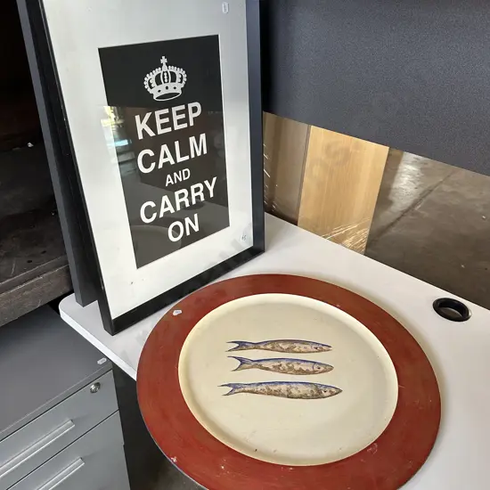 Christopher Vine design fish platter plus mirror etc