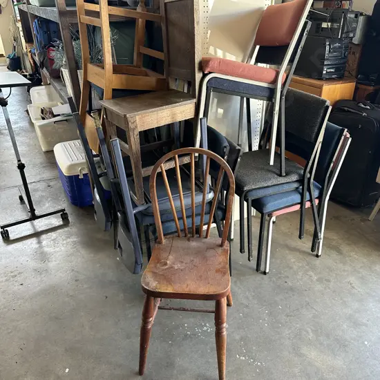 large selection wooden and office chairs