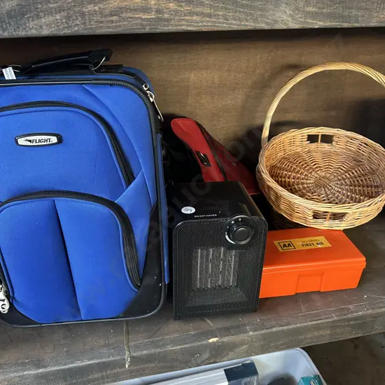 travel case, heater, basket, first aid kit, bag