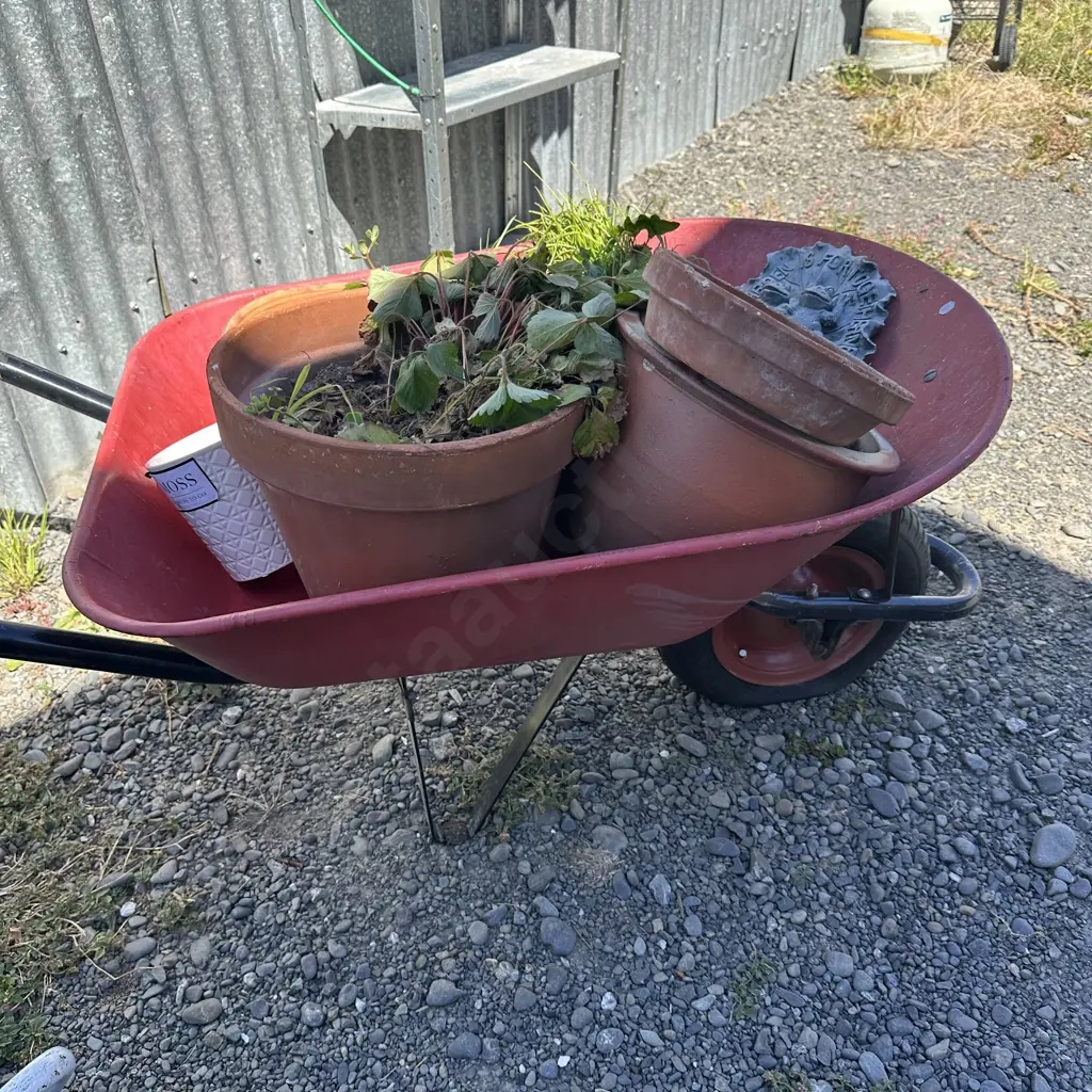 wheel barrow and planters etc Image 1++