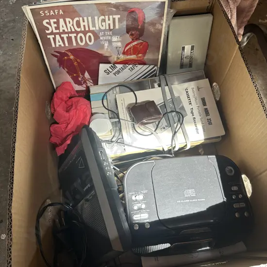 cassette decks, CD alarm clock radio etc