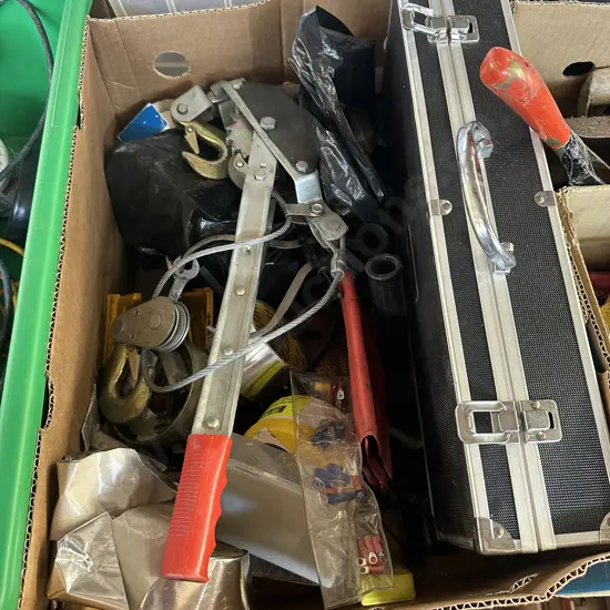 winch, tools, BBQ set, hardware, mask etc