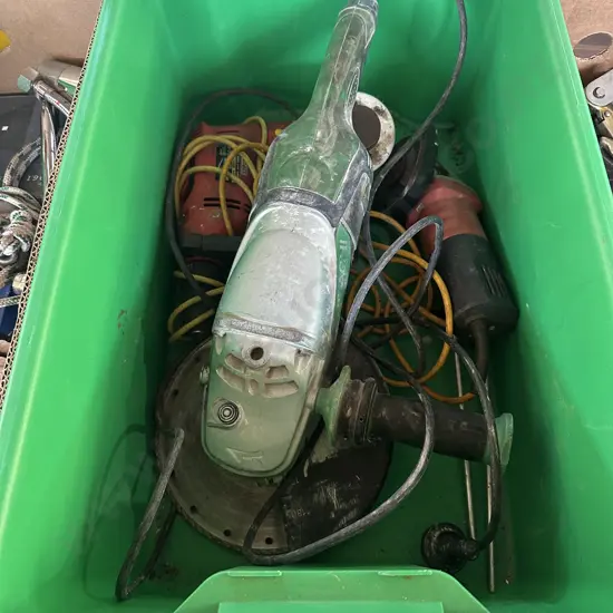 large and small grinders, drill