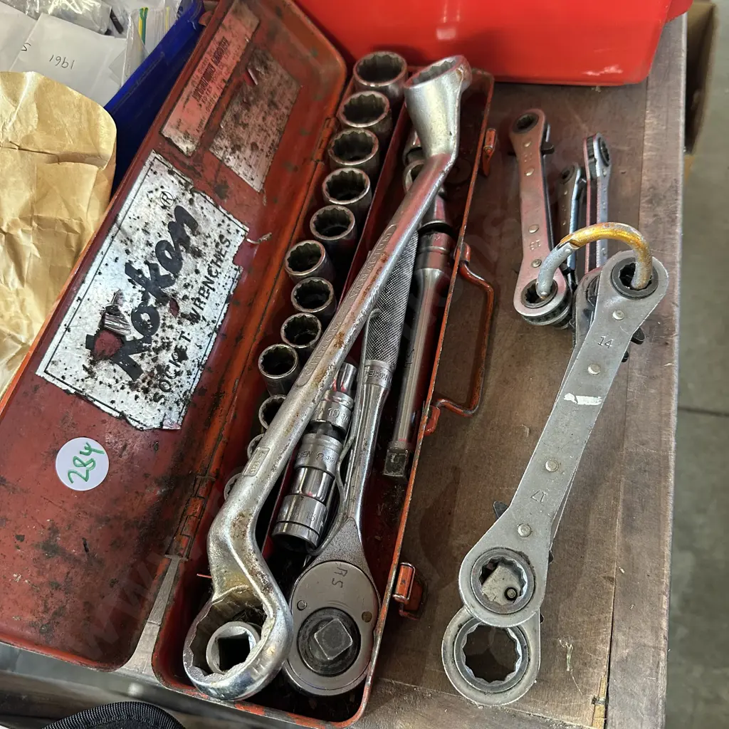 Koken socket set plus ring spanners Image 1++