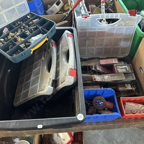 bin of parts boxes
