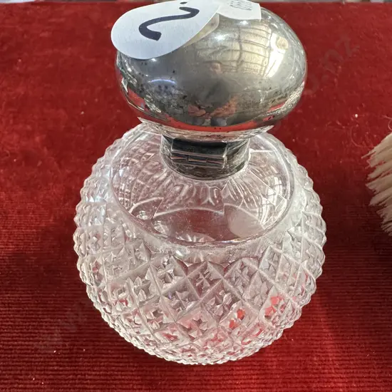 Sterling silver topped perfume bottle 12cm