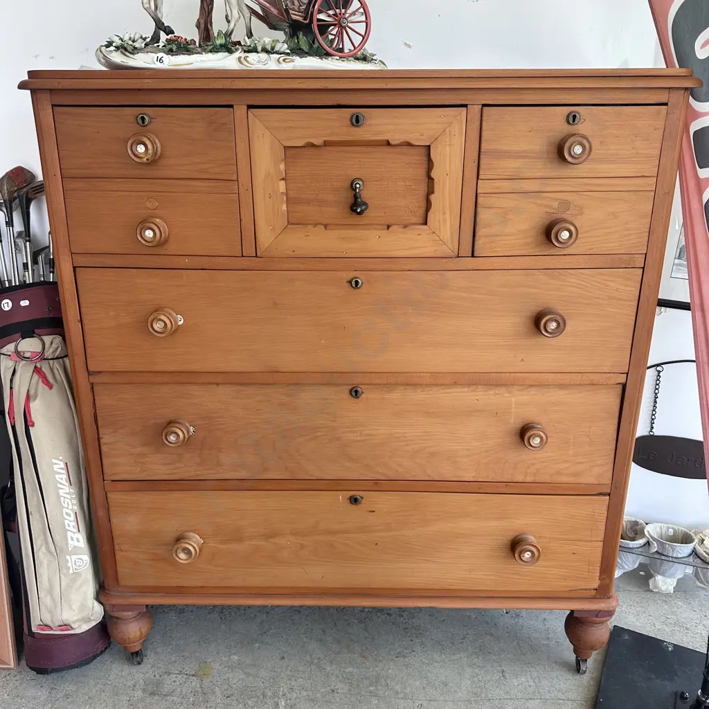 restored Kauri scotch chest on casters Image 1++