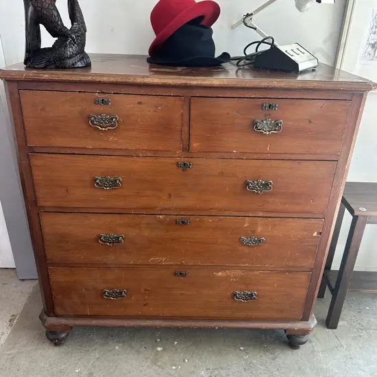 large colonial Kauri chest drawers
