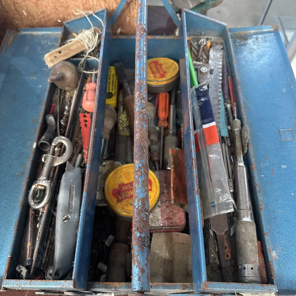 tool box, tools and plumb bob etc Image 1++