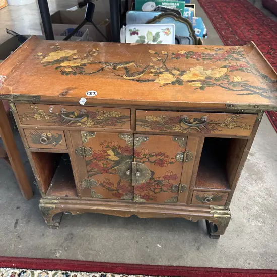 small Asian side cabinet with drawers