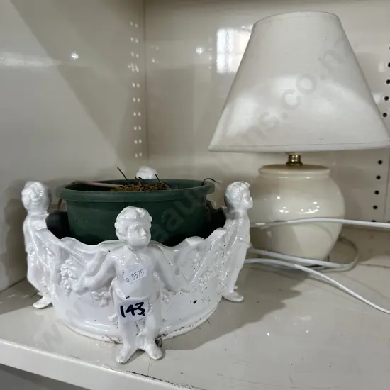 cherub planter and lamp