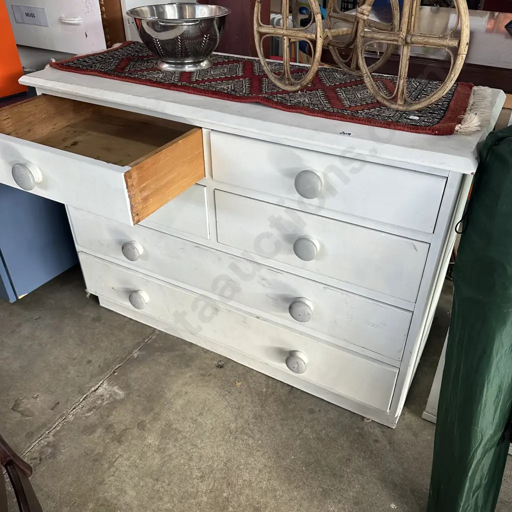 solid painted Rimu chest Image 1++