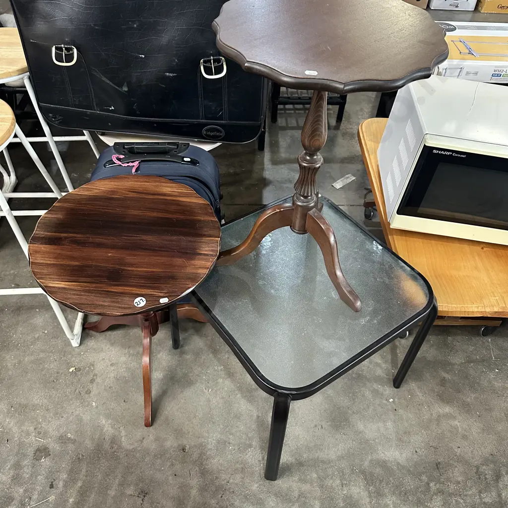 2 wine tables, side and outdoor tables, 2 suitcases Image 1++