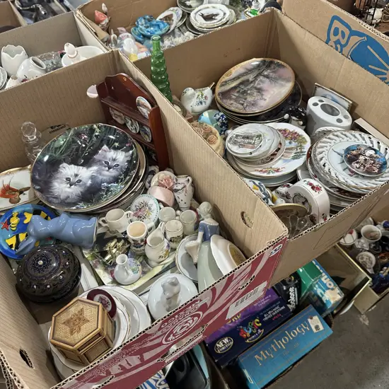 Two boxes of assorted china etc.