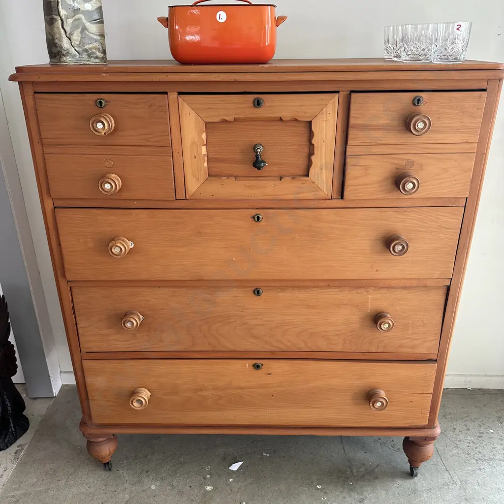 Kauri restored scotch chest on casters Image 1++