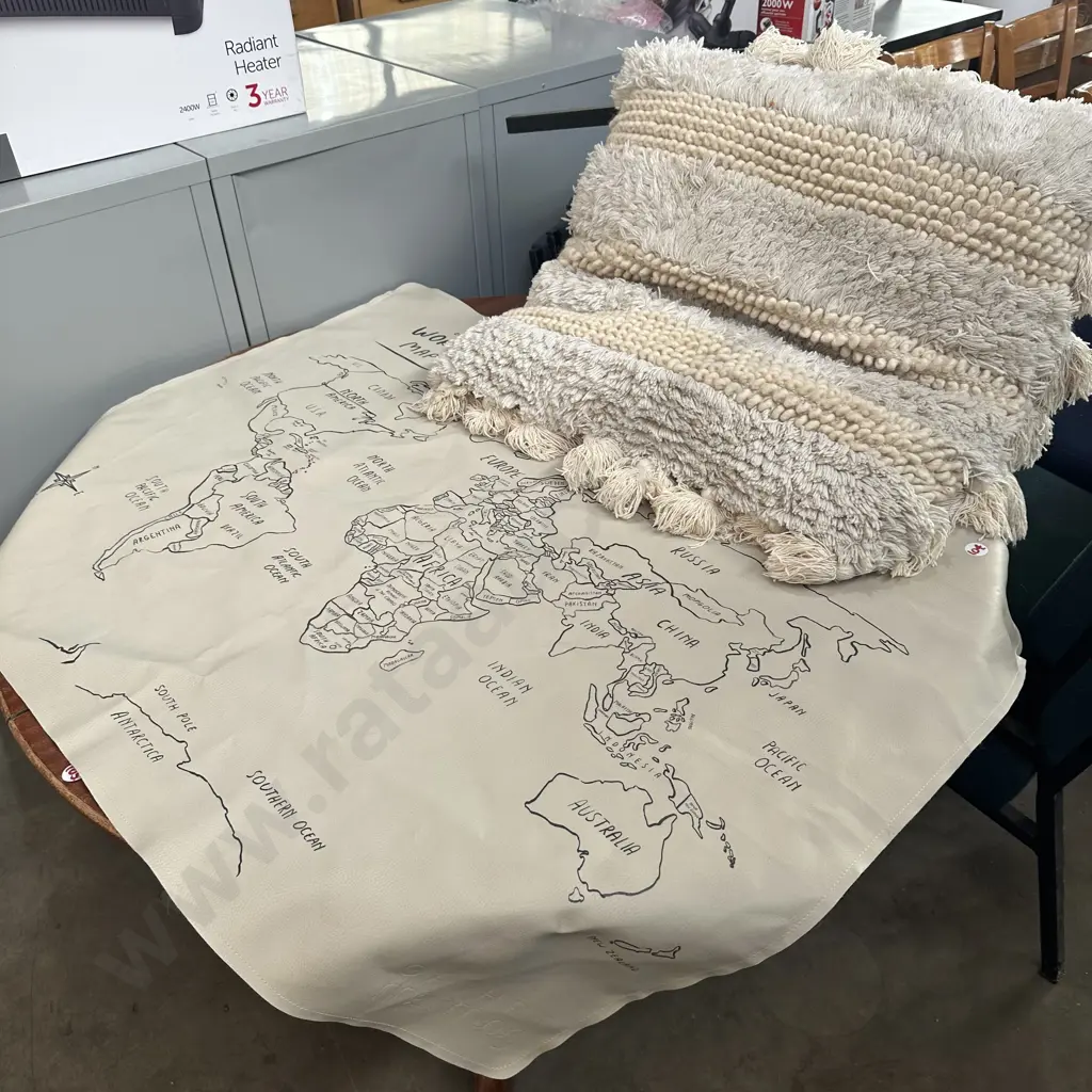 world map and large cushion Image 1++