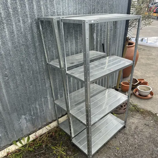 Two metal shelves.