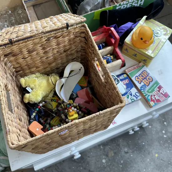 Basket of toys etc.