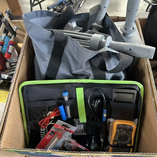 Box of cleaning and hobby kit.