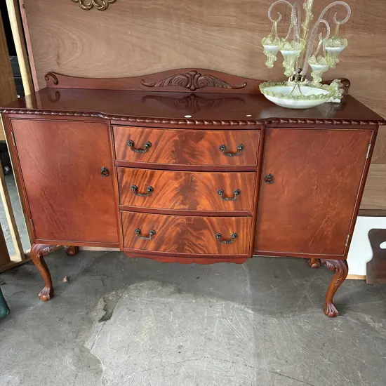 solid Mahogany rope edge sideboard with burr front