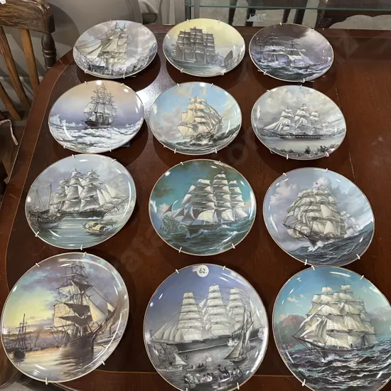set 12 wall plates "the great clipper ships" by Franklin Mint