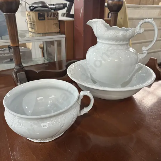 Meakin washbowl & jug plus matching  planter