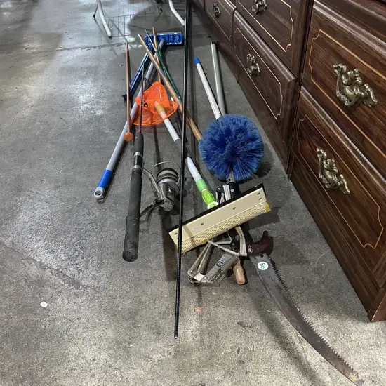 fish rod, mops, pruner, etc