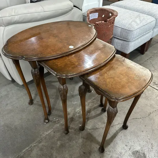 Burr Walnut nest of tables