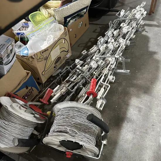 2 reels of electric fence plus standards and motobike attachment