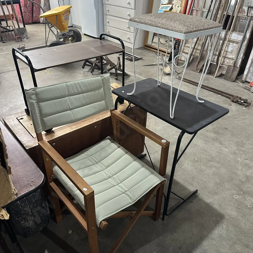 folding chair, stool and TV table Image 1++