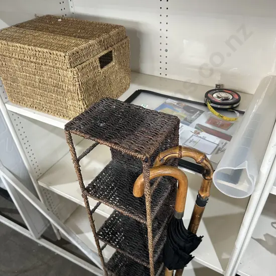 wicker items, tape, duraframes, umbellas etc