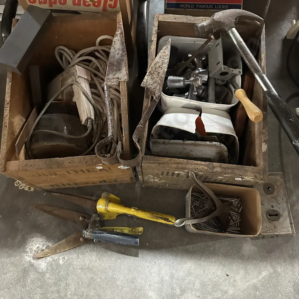 Two nail boxes and contents. Image 1++