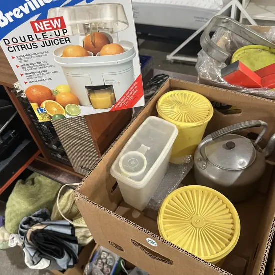 Breville Juicer plus vintage tupperware etc.