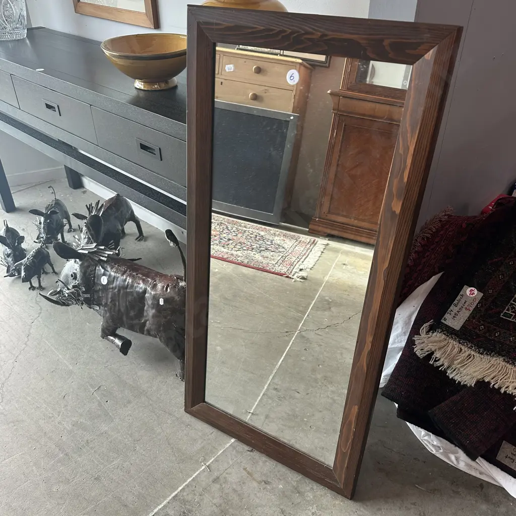 cedar framed vintage mirror Image 1++