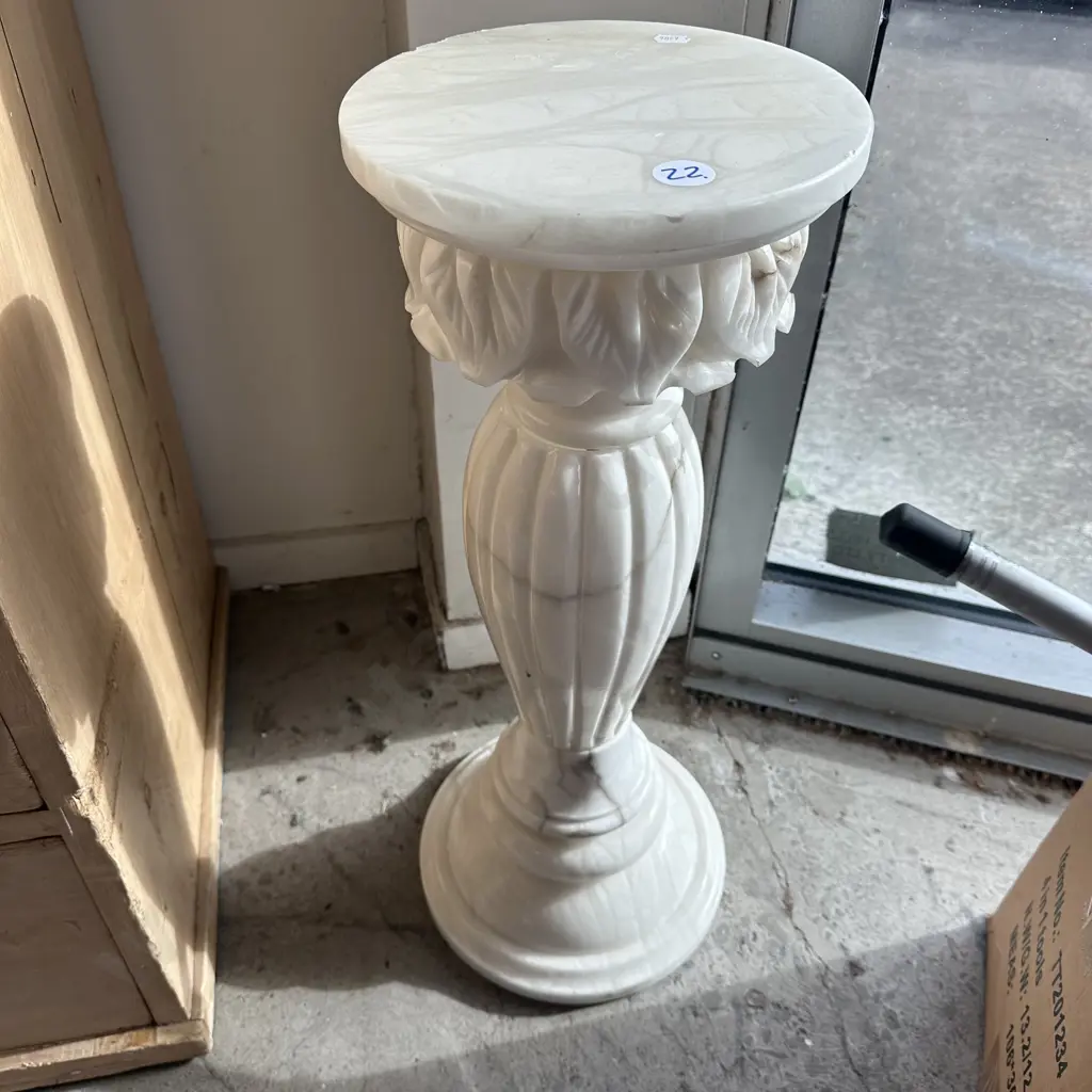 Alabaster planter stand , some chips Image 1++