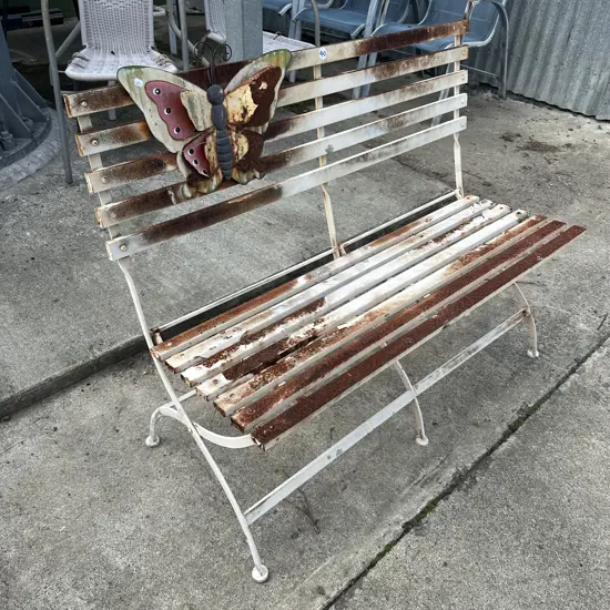 weathered garden seat