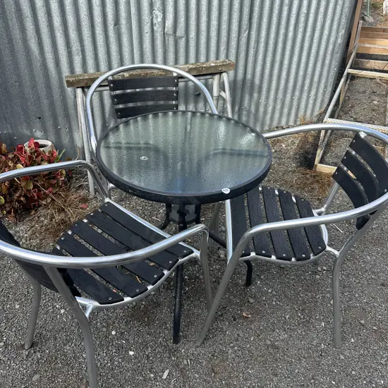 outdoor table and 3 chairs