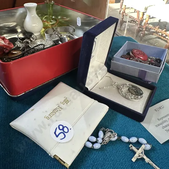 watches, costum jewellery, rosary etc