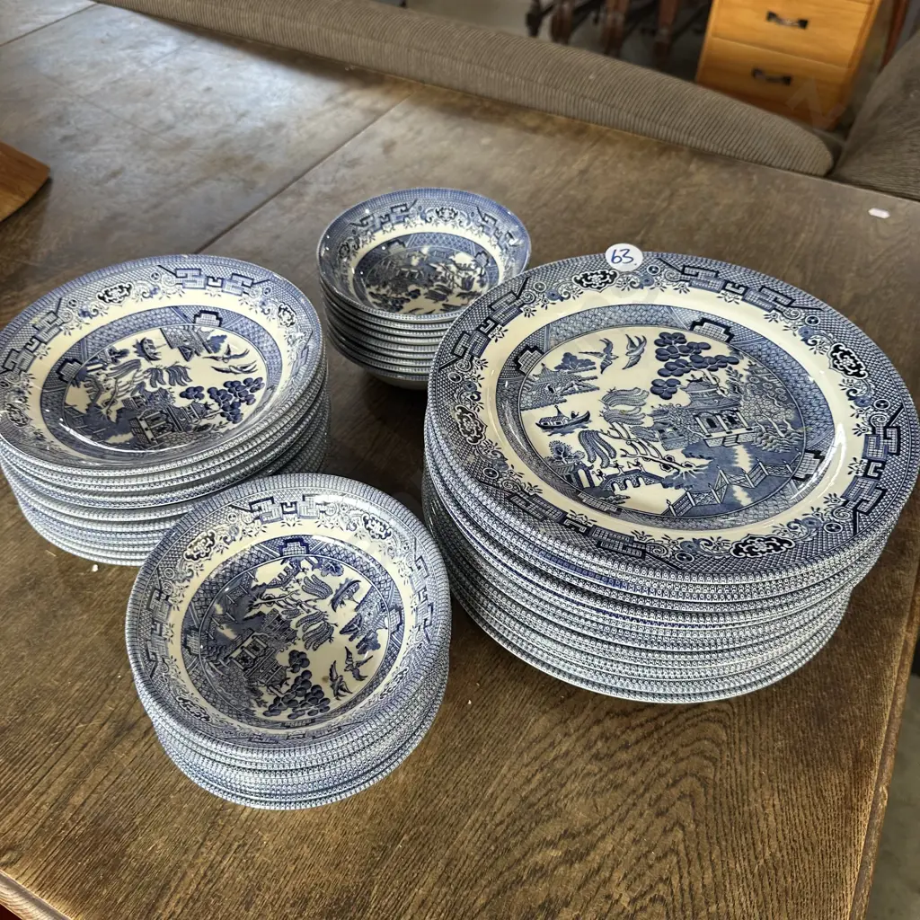 46pc English Churchills Blue & White ( no chips) Image 1++