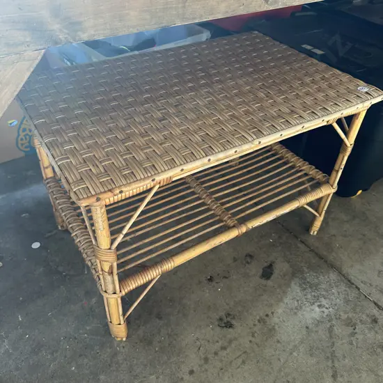 vintage cane coffee table
