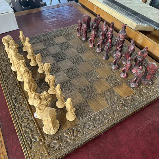 large Celtic style chess set